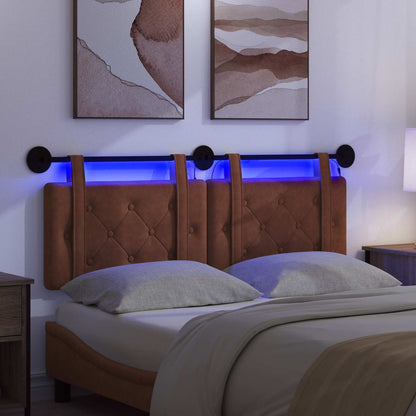 Hangend hoofdbord Met LED-verlichting Bruin Antiek PU