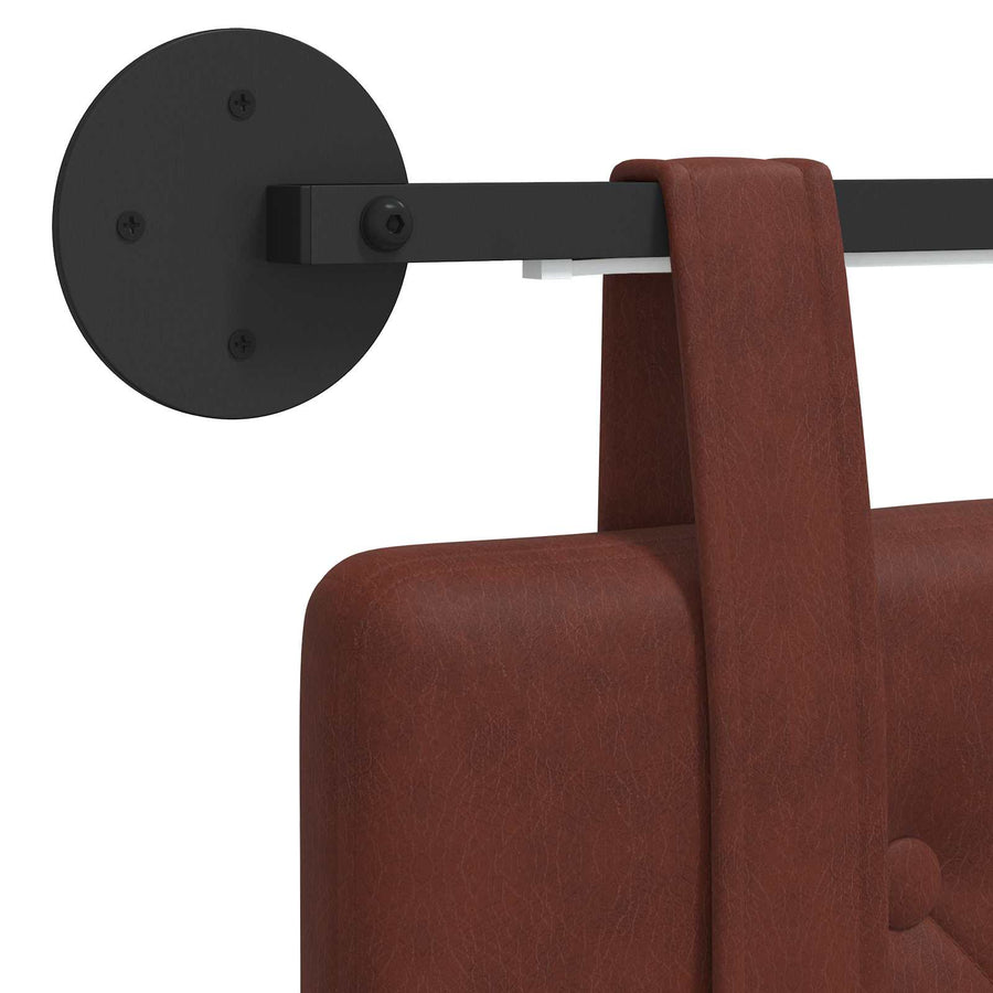 Hangend hoofdbord Met LED-verlichting Glanzend Bruin Antiek PU