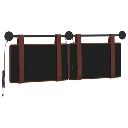 Hangend hoofdbord Met LED-verlichting Glanzend Bruin Antiek PU