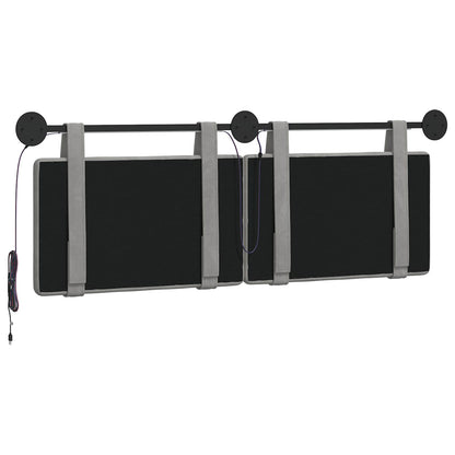 Hangend hoofdbord Met LED-verlichting Lichtgrijs Fluweel