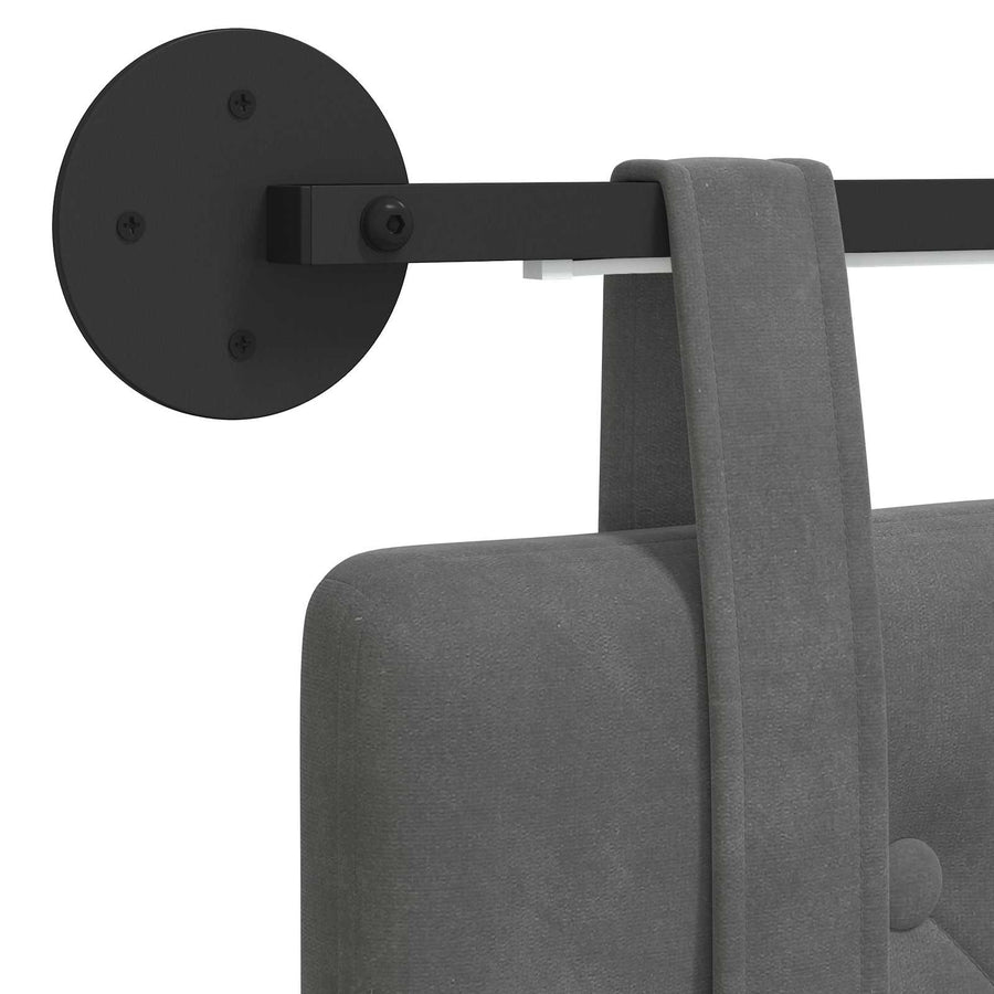 Hangend hoofdbord Met LED-verlichting Donkergrijs Fluweel