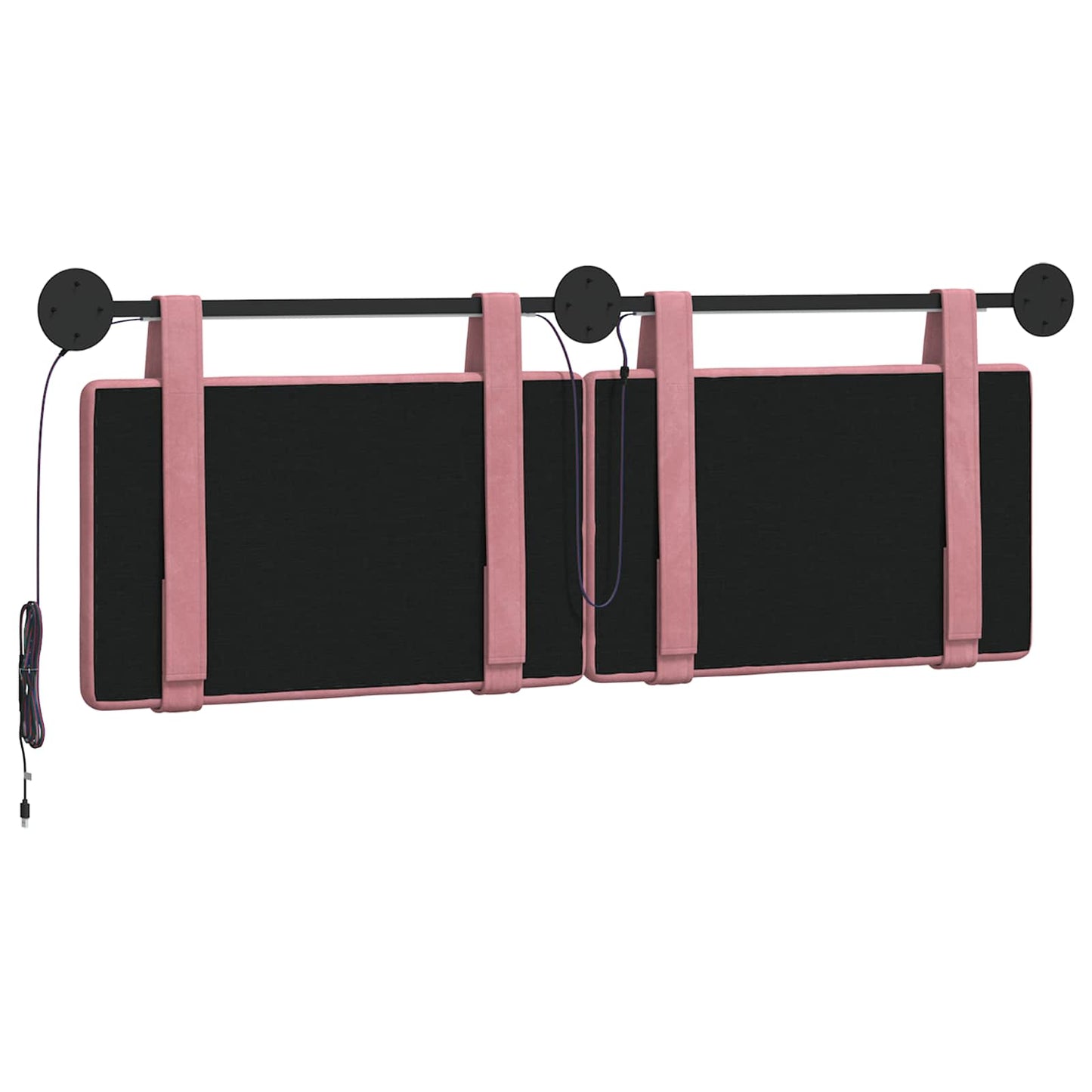 Hangend hoofdbord Met LED-verlichting Roze Fluweel