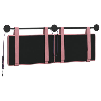 Hangend hoofdbord Met LED-verlichting Roze Fluweel