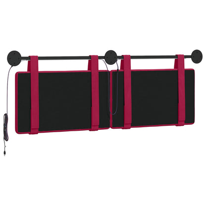 Hangend hoofdbord Met LED-verlichting Wijnrood Fluweel