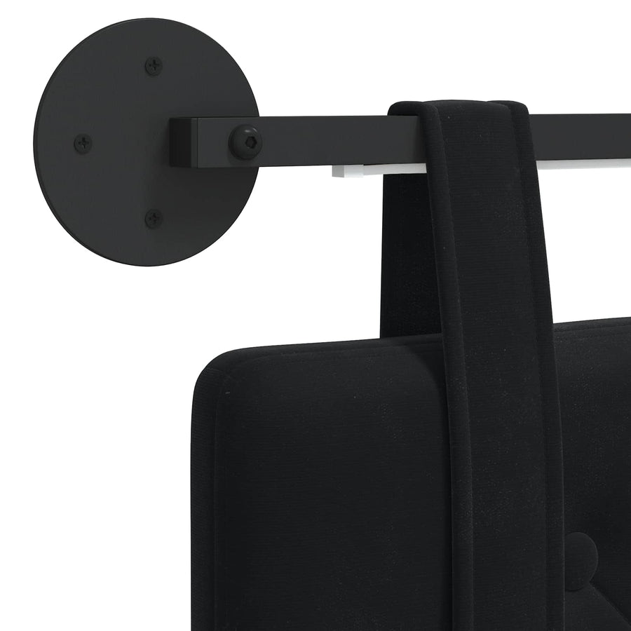 Hangend hoofdbord Met LED-verlichting Zwart Fluweel