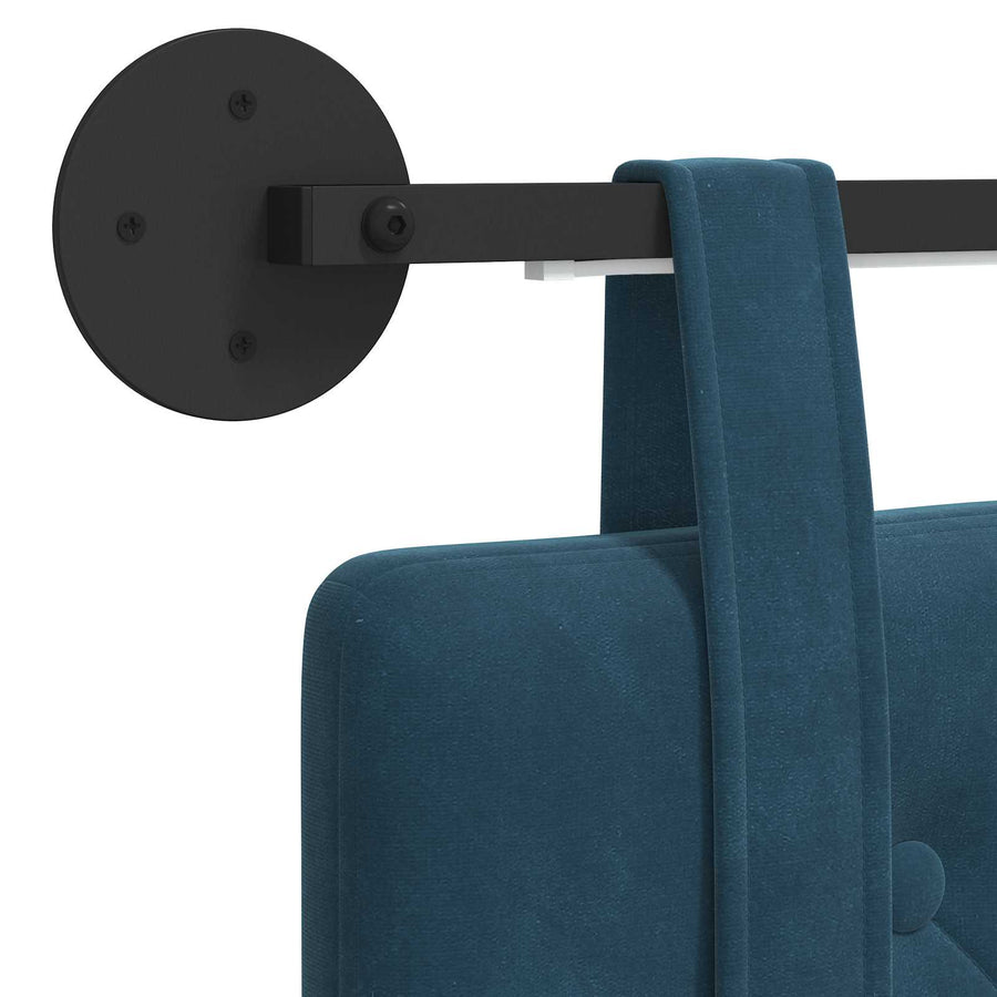 Hangend hoofdbord Met LED-verlichting Blauw Fluweel