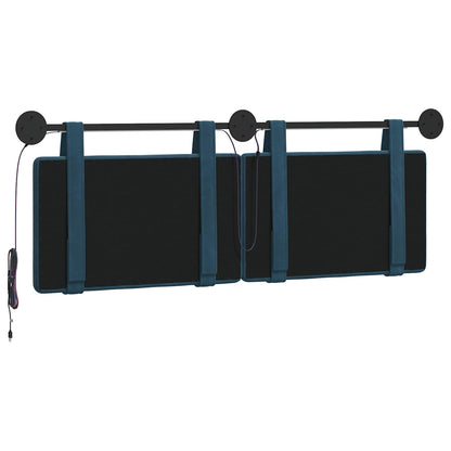 Hangend hoofdbord Met LED-verlichting Blauw Fluweel