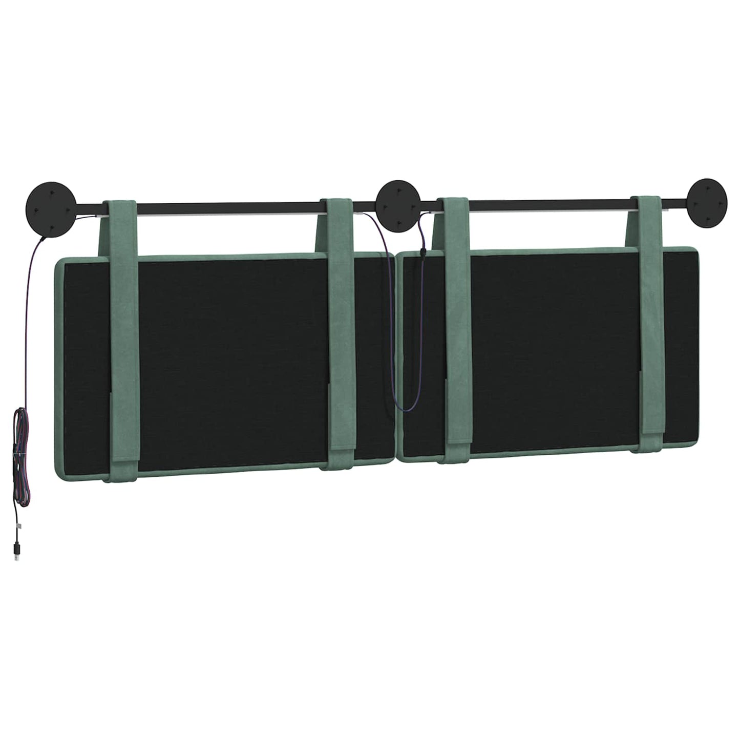 Hangend hoofdbord Met LED-verlichting Zeegroen Fluweel