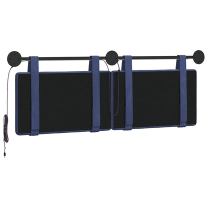 Hangend hoofdbord Met LED-verlichting Politieblauw Fluweel
