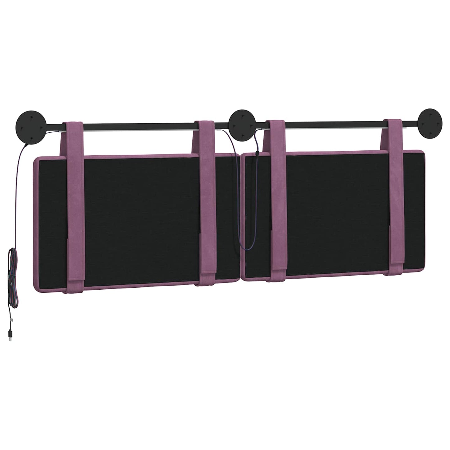 Hangend hoofdbord Met LED-verlichting Paars Fluweel