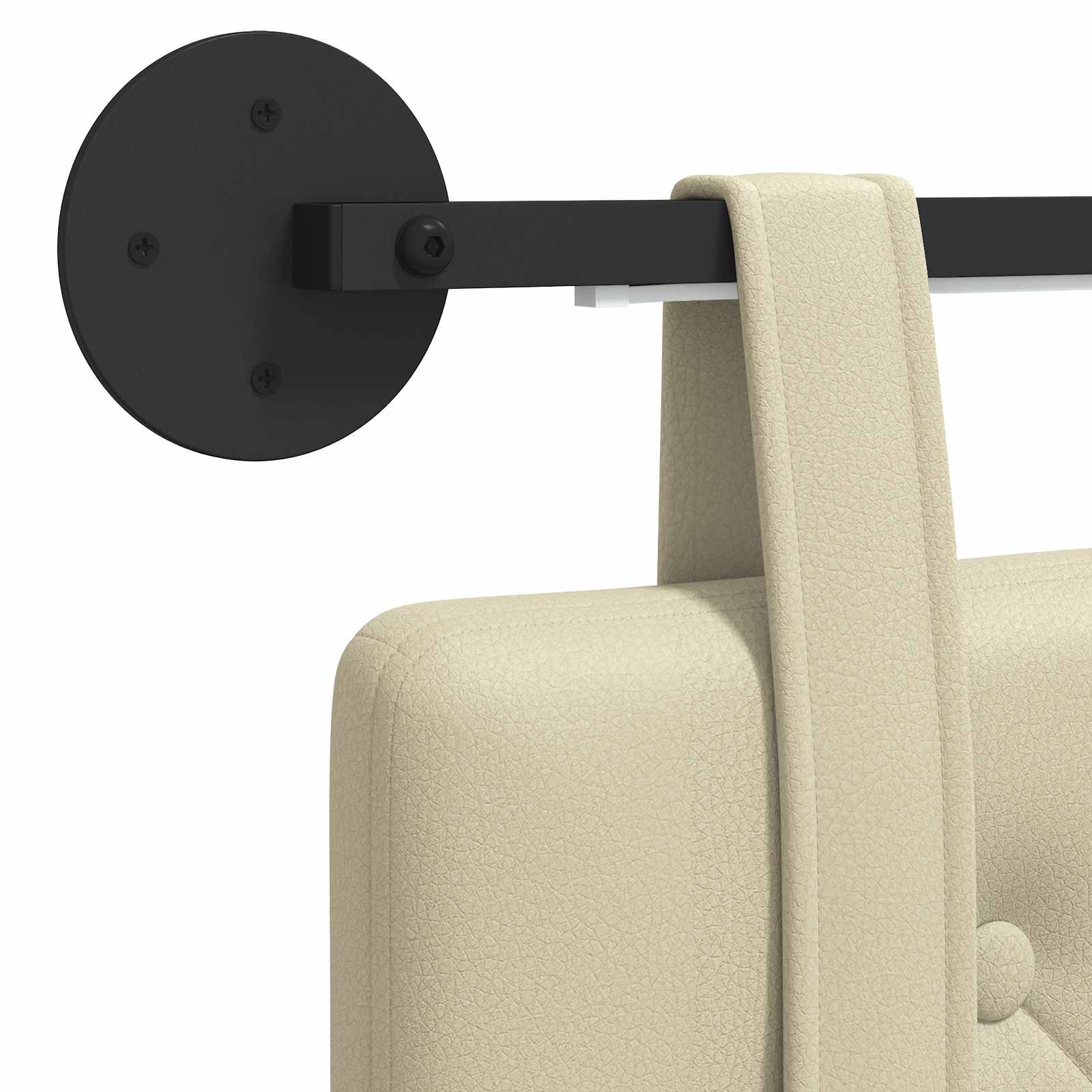 Hangend hoofdbord Met LED-verlichting Crèmekleurig Kunstleer