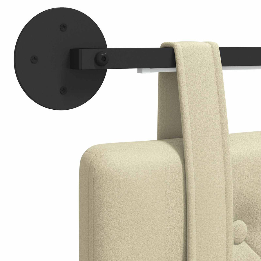 Hangend hoofdbord Met LED-verlichting Crèmekleurig Kunstleer