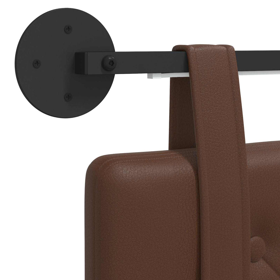 Hangend hoofdbord Met LED-verlichting Bruin Kunstleer