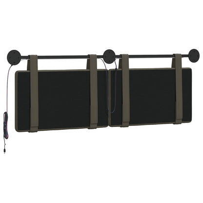 Hangend hoofdbord Met LED-verlichting Grijs Kunstleer