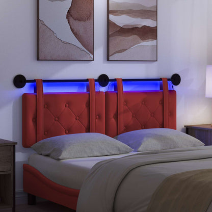 Hangend hoofdbord Met LED-verlichting Rood Kunstleer
