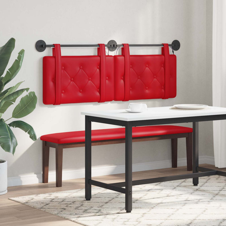 Hangend hoofdbord Met LED-verlichting Rood Kunstleer