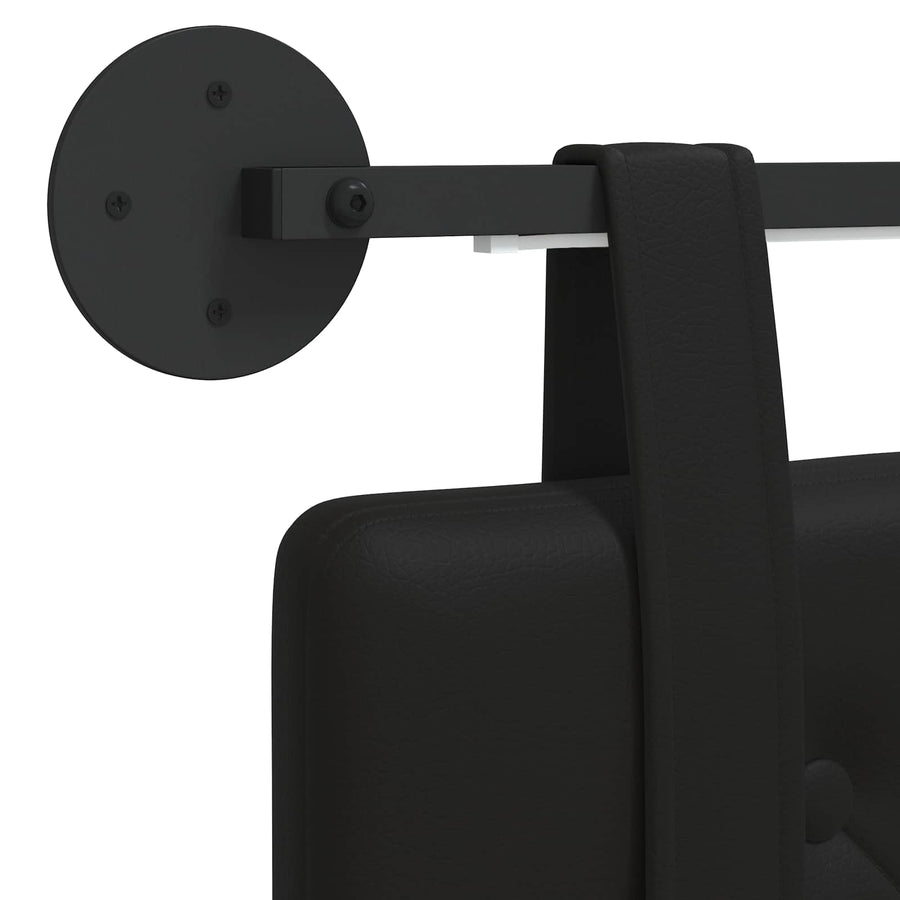Hangend hoofdbord Met LED-verlichting Zwart Kunstleer
