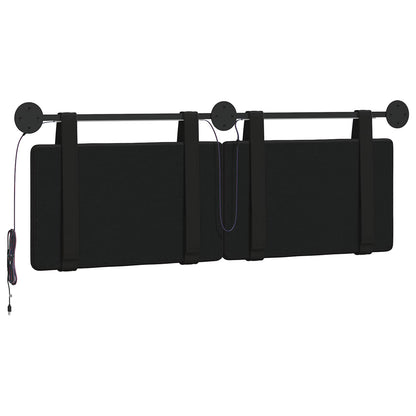 Hangend hoofdbord Met LED-verlichting Zwart Kunstleer