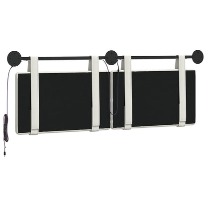 Hangend hoofdbord Met LED-verlichting Wit Kunstleer
