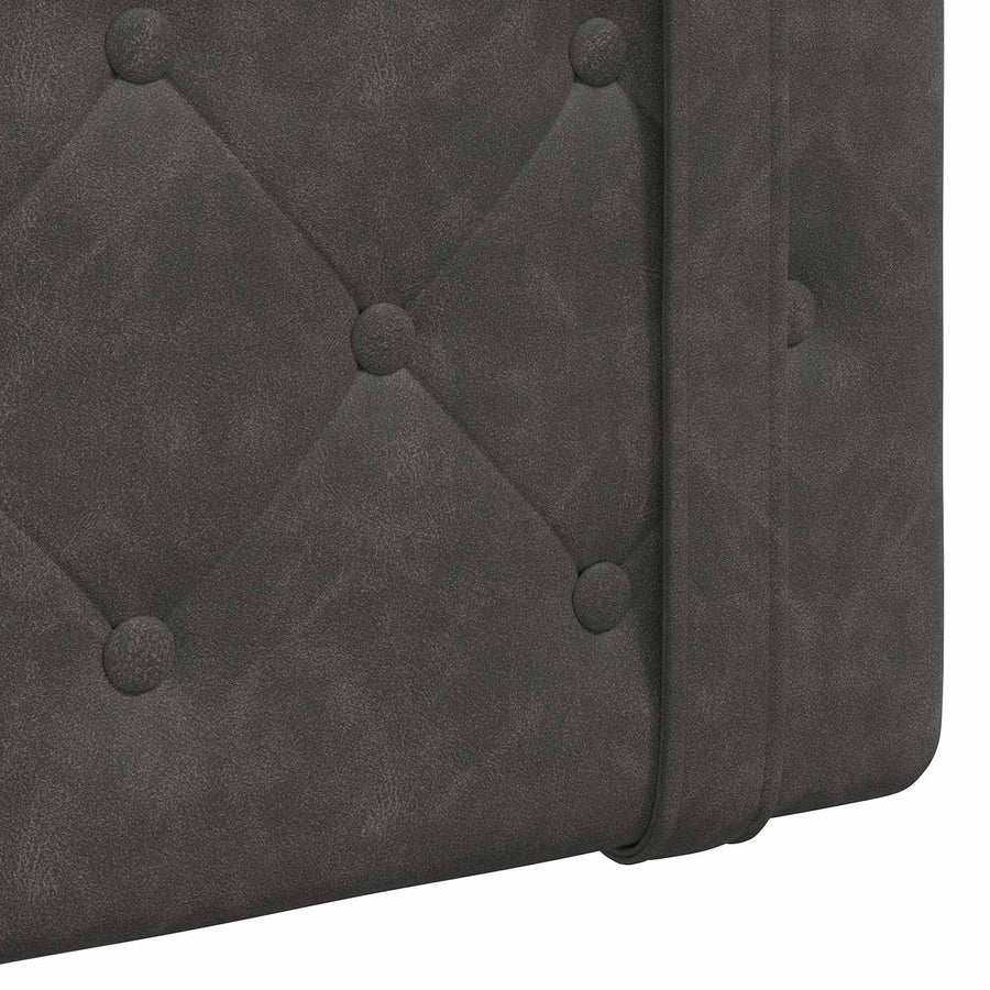 Hangend hoofdbord Met LED-verlichting Zwart Antiek PU