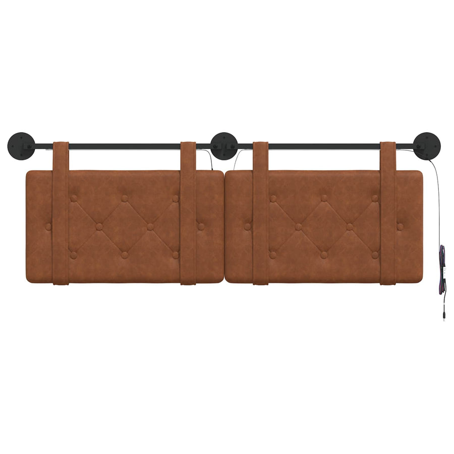 Hangend hoofdbord Met LED-verlichting Bruin Antiek PU