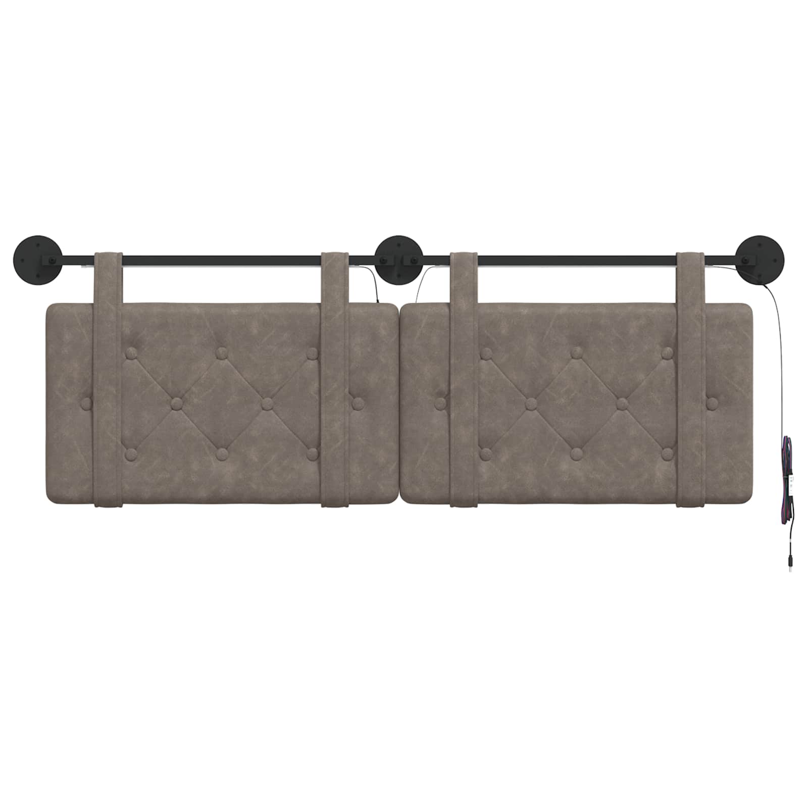 Hangend hoofdbord Met LED-verlichting Grijs Antiek PU