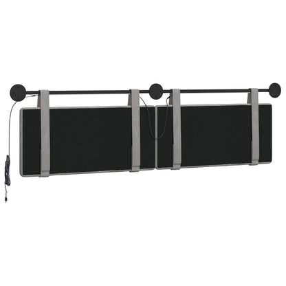 Hangend hoofdbord Met LED-verlichting Lichtgrijs Fluweel