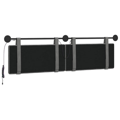 Hangend hoofdbord Met LED-verlichting Donkergrijs Fluweel