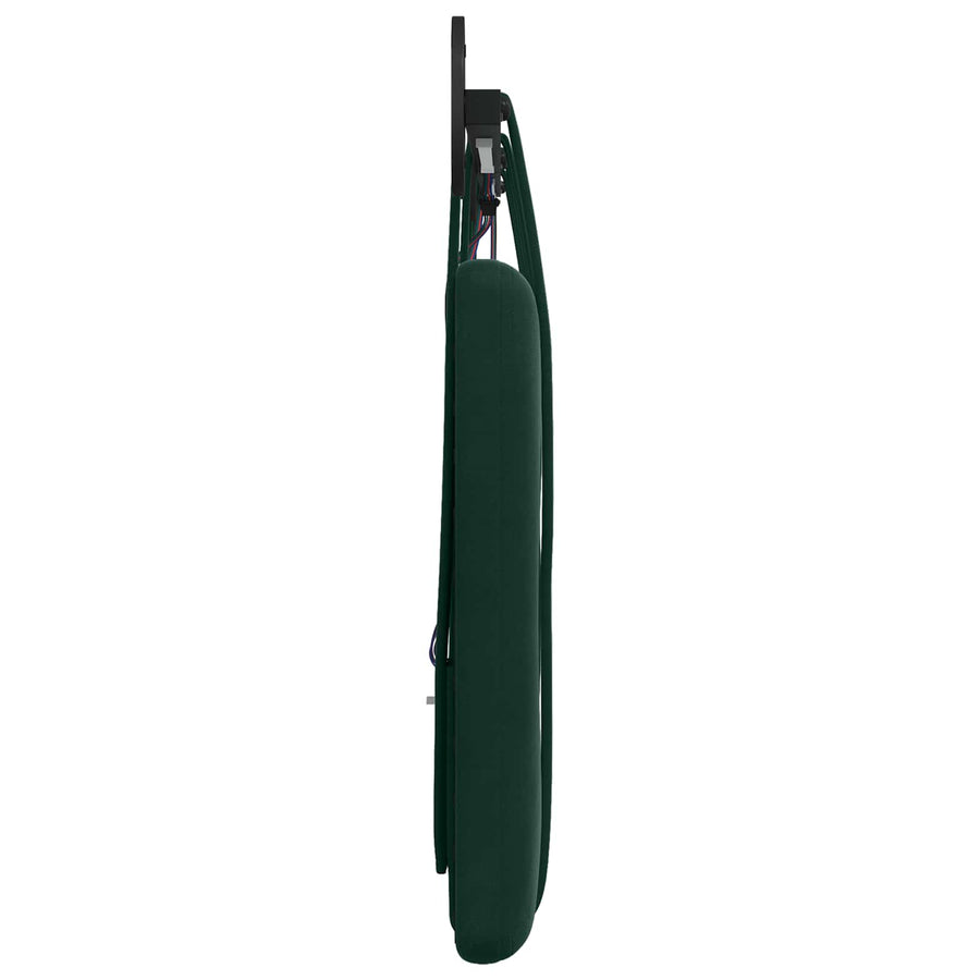 Hangend hoofdbord Met LED-verlichting Donkergroen Fluweel