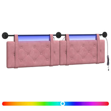 Hangend hoofdbord Met LED-verlichting Roze Fluweel