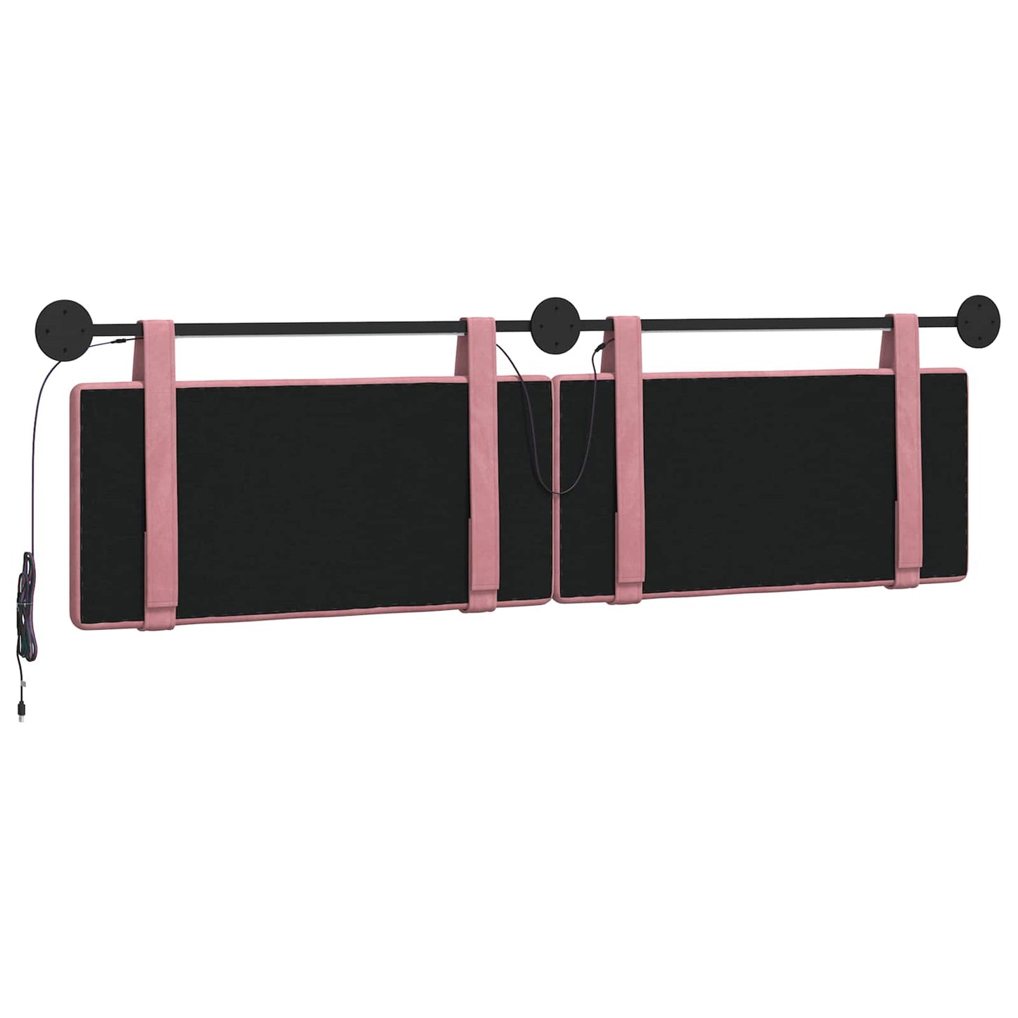 Hangend hoofdbord Met LED-verlichting Roze Fluweel