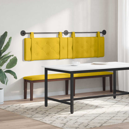 Hangend hoofdbord Met LED-verlichting Geel Fluweel