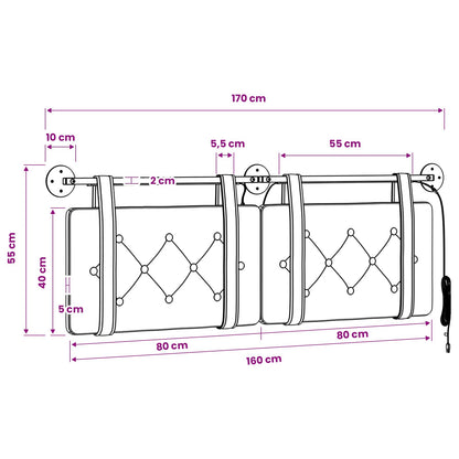 Hangend hoofdbord Met LED-verlichting Geel Fluweel