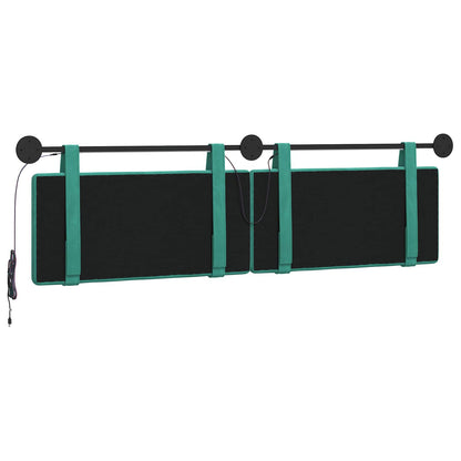 Hangend hoofdbord Met LED-verlichting Turquoise Fluweel