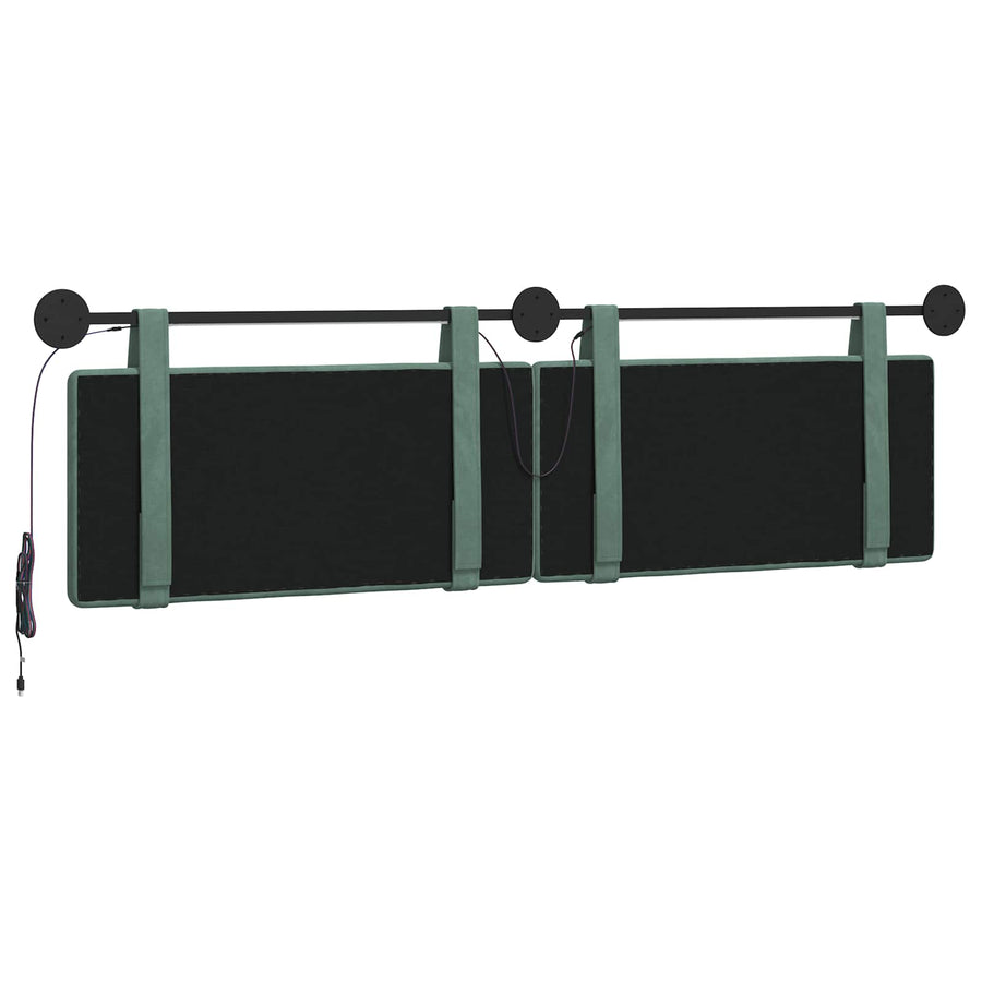 Hangend hoofdbord Met LED-verlichting Zeegroen Fluweel