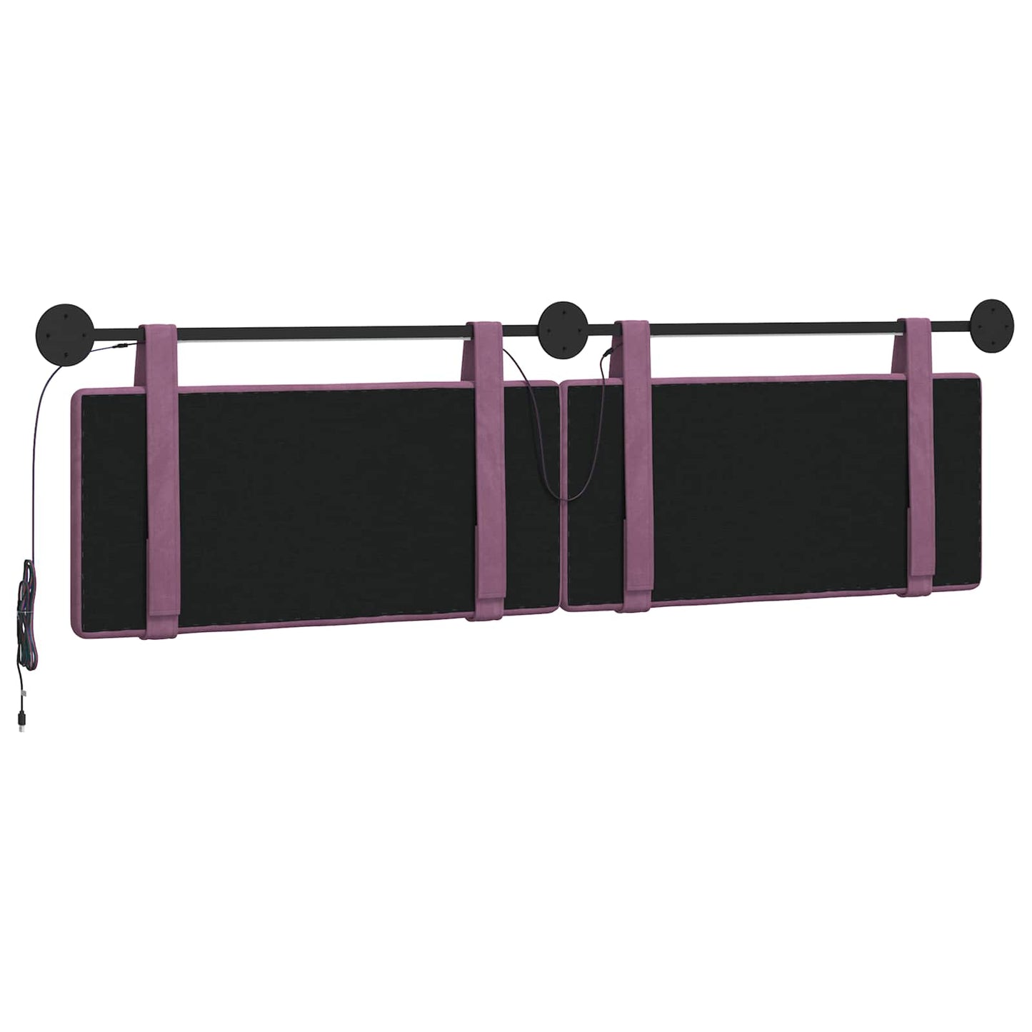 Hangend hoofdbord Met LED-verlichting Paars Fluweel