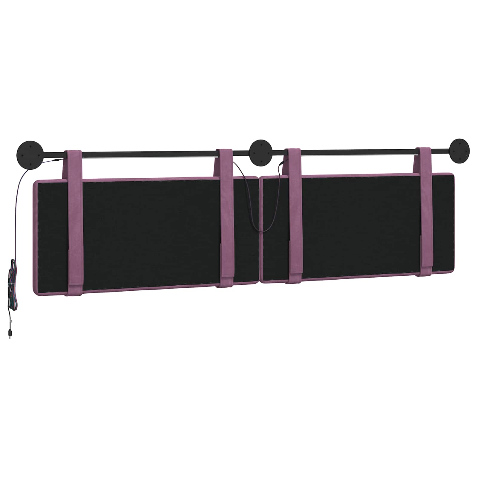 Hangend hoofdbord Met LED-verlichting Paars Fluweel