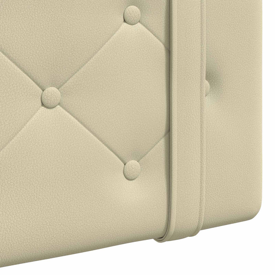 Hangend hoofdbord Met LED-verlichting Crèmekleurig Kunstleer