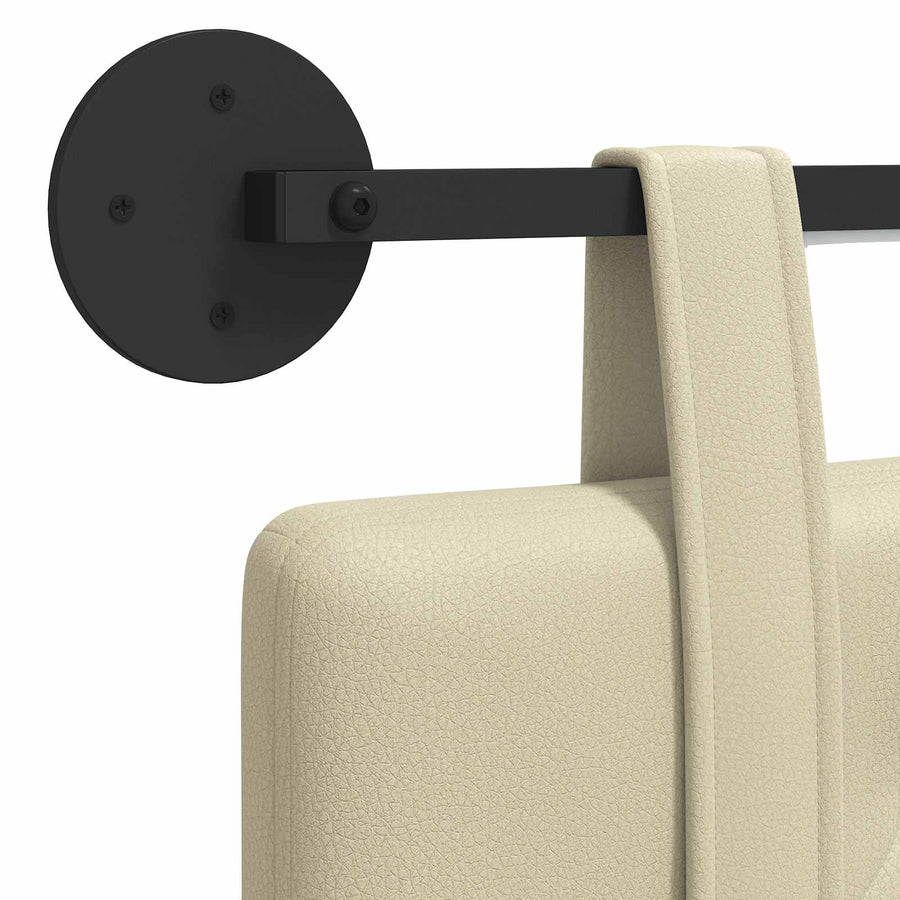 Hangend hoofdbord Met LED-verlichting Crèmekleurig Kunstleer