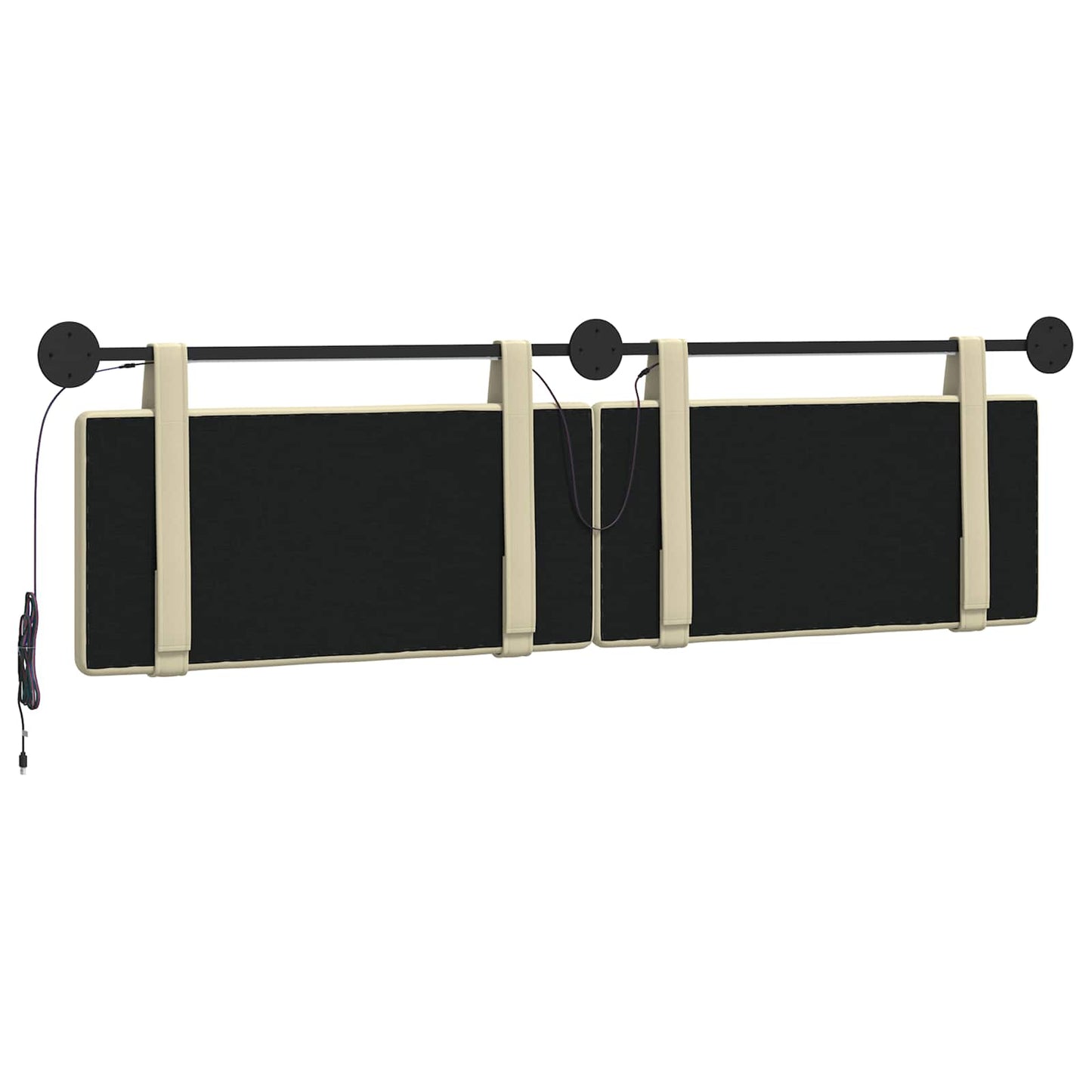 Hangend hoofdbord Met LED-verlichting Crèmekleurig Kunstleer