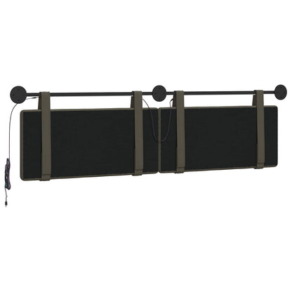 Hangend hoofdbord Met LED-verlichting Grijs Kunstleer