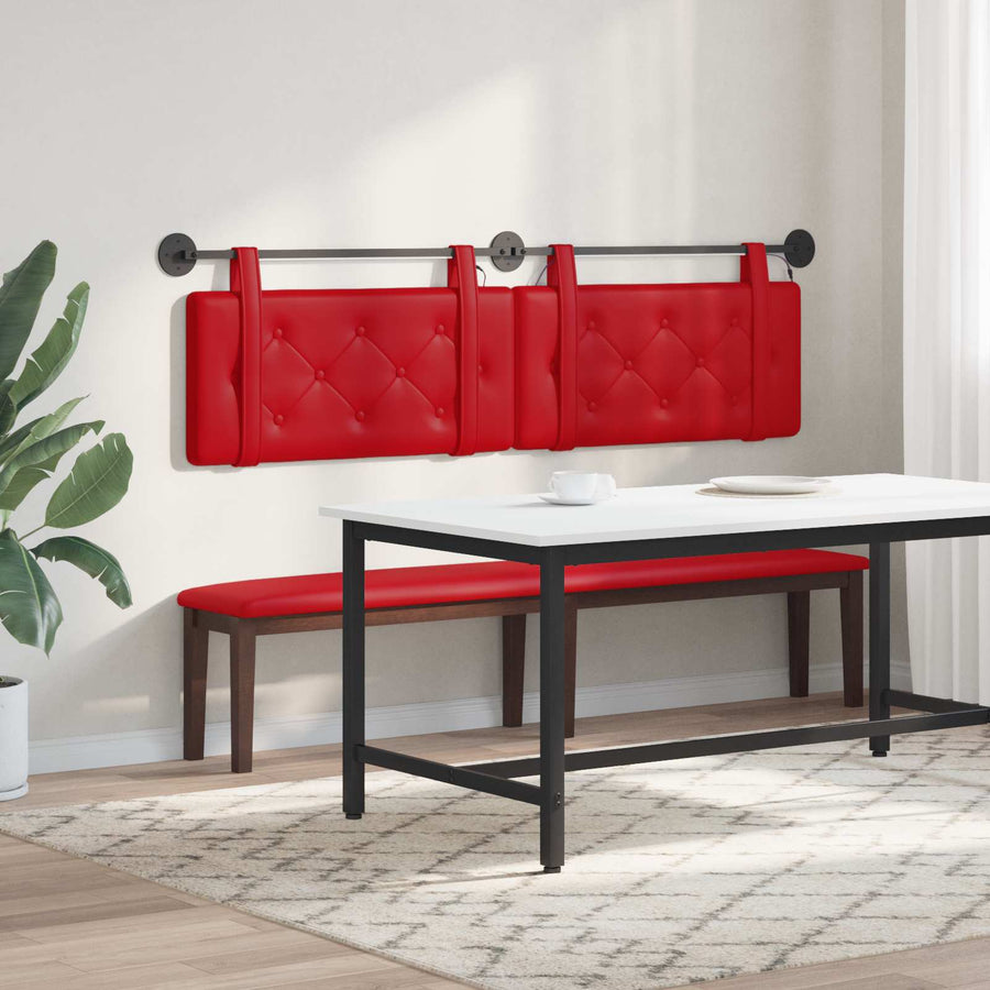 Hangend hoofdbord Met LED-verlichting Rood Kunstleer