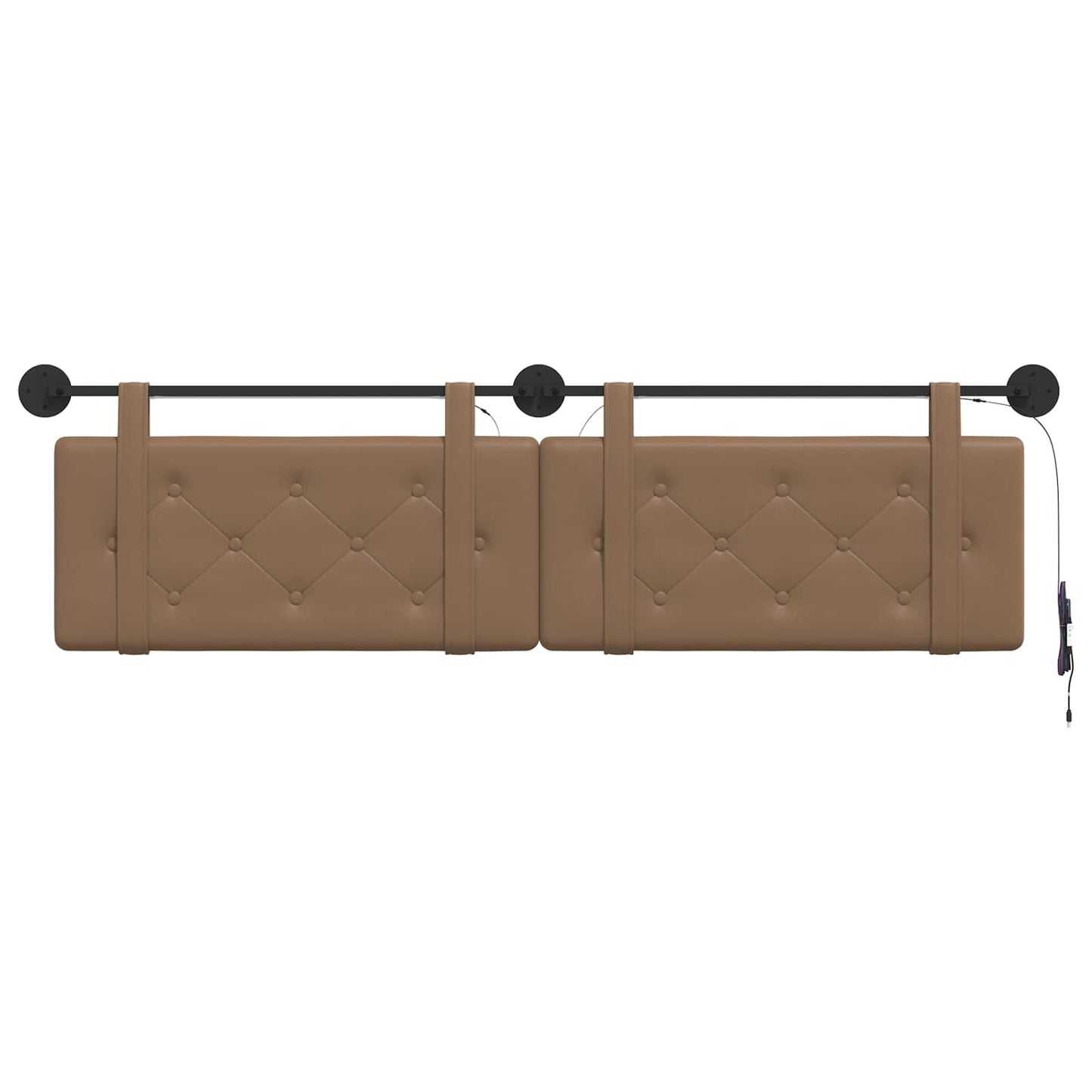 Hangend hoofdbord Met LED-verlichting Cappuccino Kunstleer