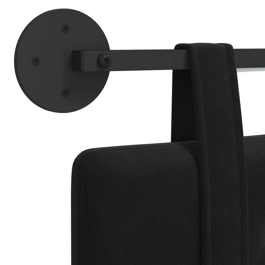 Hangend hoofdbord Met LED-verlichting Zwart Kunstleer