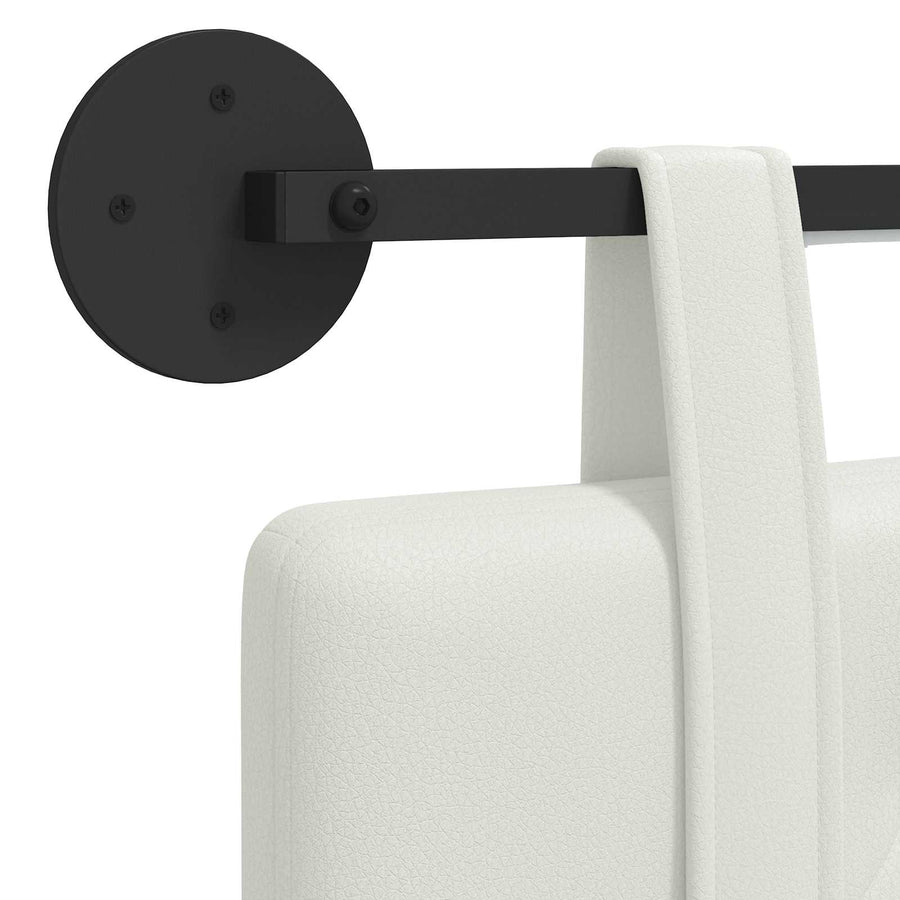 Hangend hoofdbord Met LED-verlichting Wit Kunstleer