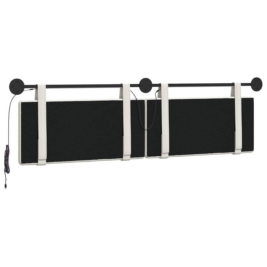 Hangend hoofdbord Met LED-verlichting Wit Kunstleer