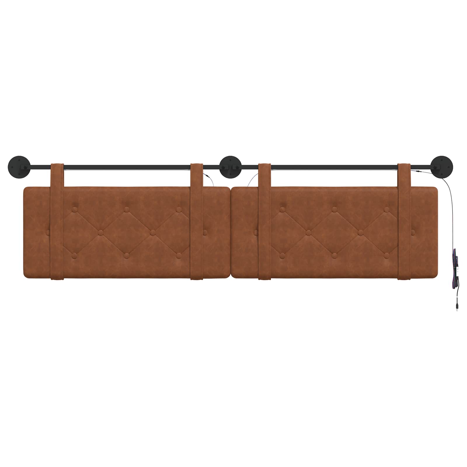Hangend hoofdbord Met LED-verlichting Bruin Antiek PU