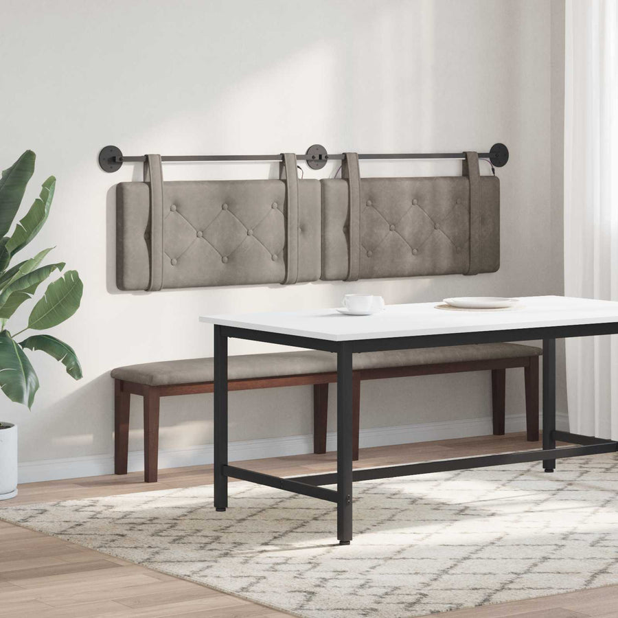 Hangend hoofdbord Met LED-verlichting Grijs Antiek PU