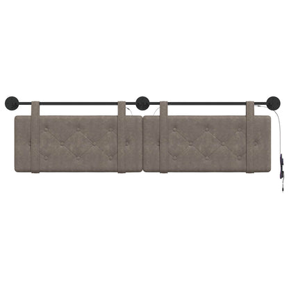 Hangend hoofdbord Met LED-verlichting Grijs Antiek PU