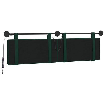 Hangend hoofdbord Met LED-verlichting Donkergroen Fluweel
